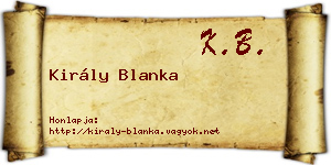 Király Blanka névjegykártya