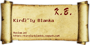 Király Blanka névjegykártya