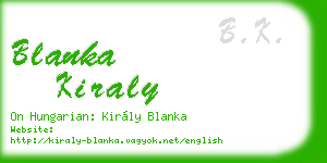 blanka kiraly business card