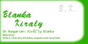 blanka kiraly business card